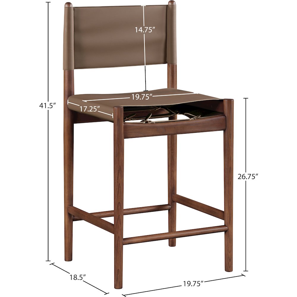 Rawlins Brown Vegan Leather Upholstered Counter Stool. Picture 6
