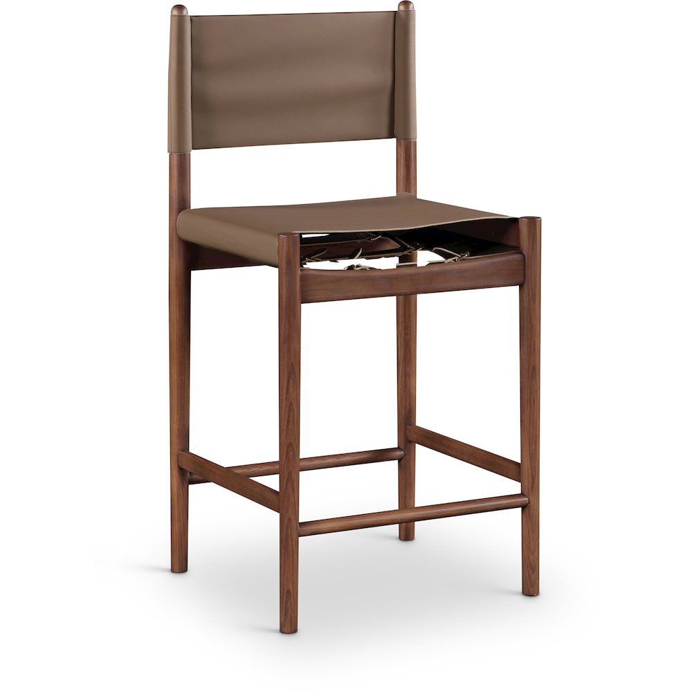 Rawlins Brown Vegan Leather Upholstered Counter Stool. Picture 1
