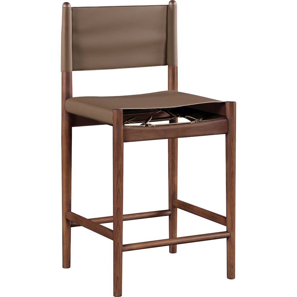 Rawlins Brown Vegan Leather Upholstered Counter Stool. Picture 2
