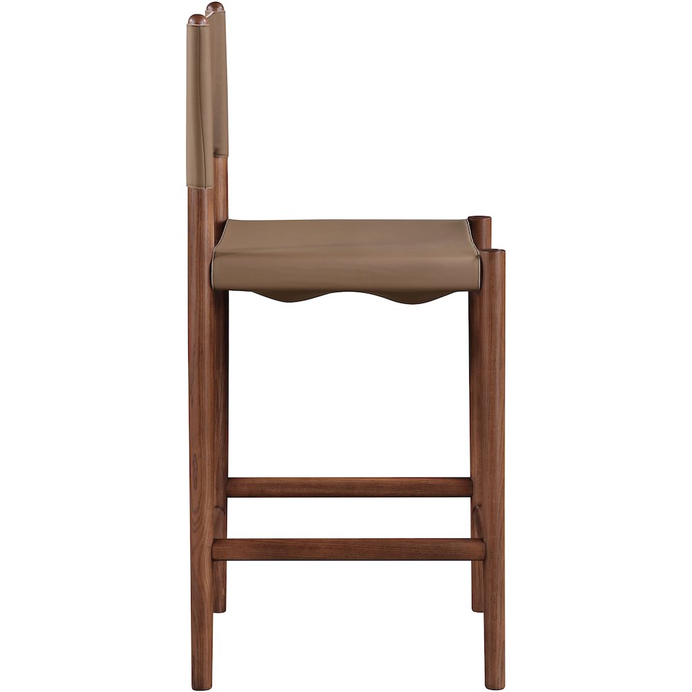 Rawlins Brown Vegan Leather Upholstered Counter Stool. Picture 3