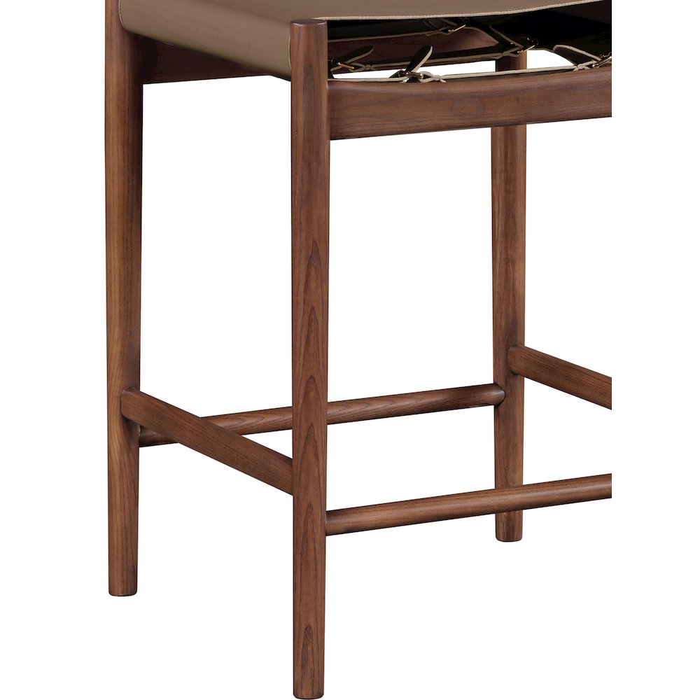 Rawlins Brown Vegan Leather Upholstered Counter Stool. Picture 5