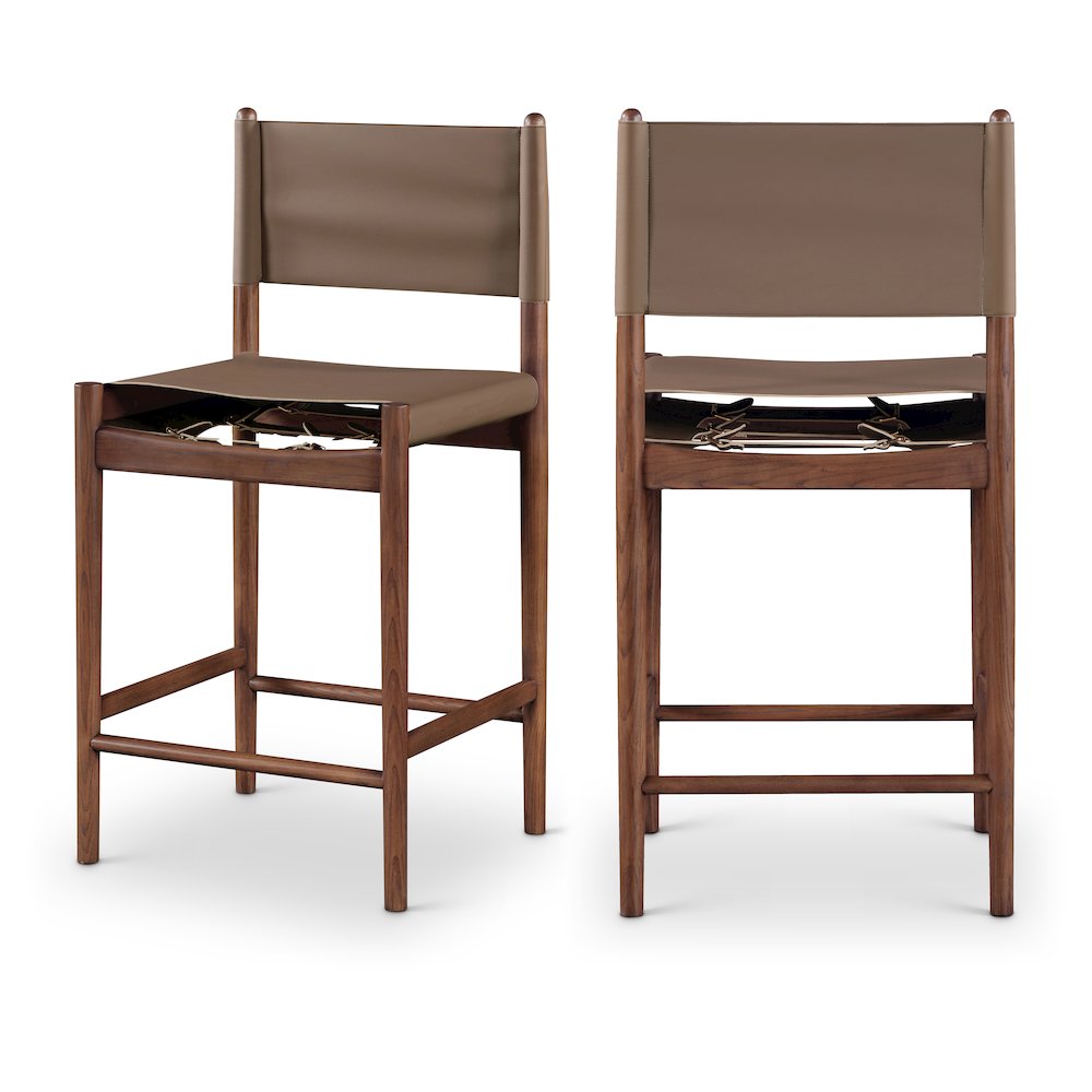 Rawlins Brown Vegan Leather Upholstered Counter Stool. Picture 10