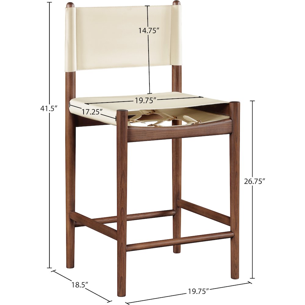 Rawlins Cream Vegan Leather Upholstered Counter Stool. Picture 6