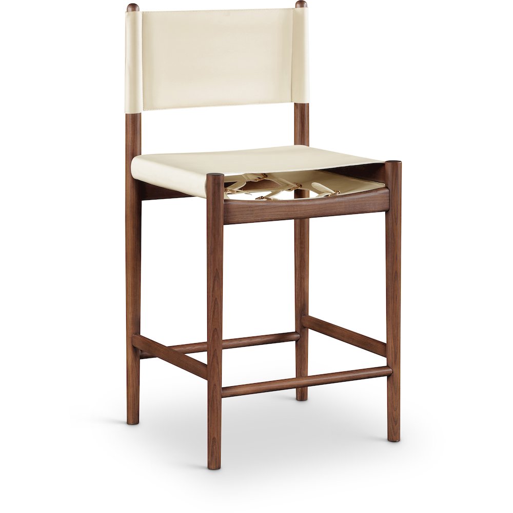 Rawlins Cream Vegan Leather Upholstered Counter Stool. Picture 1
