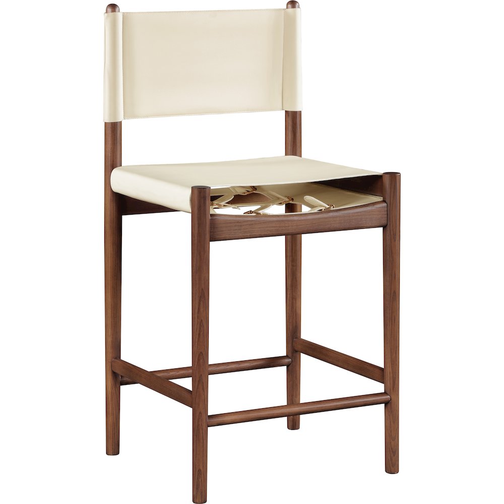 Rawlins Cream Vegan Leather Upholstered Counter Stool. Picture 2