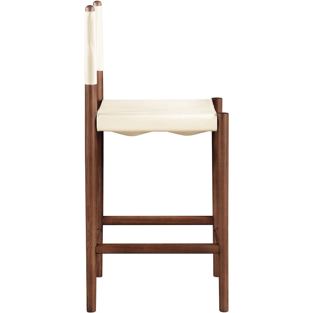 Rawlins Cream Vegan Leather Upholstered Counter Stool. Picture 3