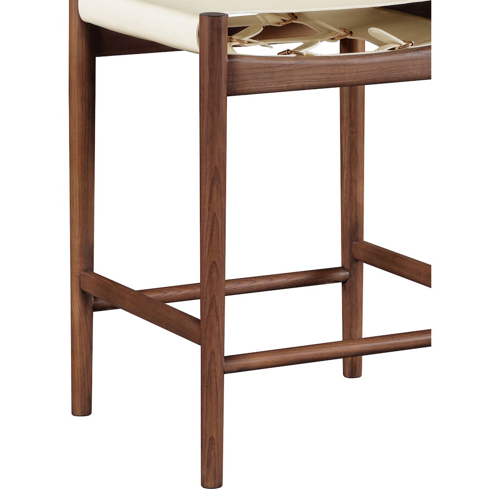 Rawlins Cream Vegan Leather Upholstered Counter Stool. Picture 5