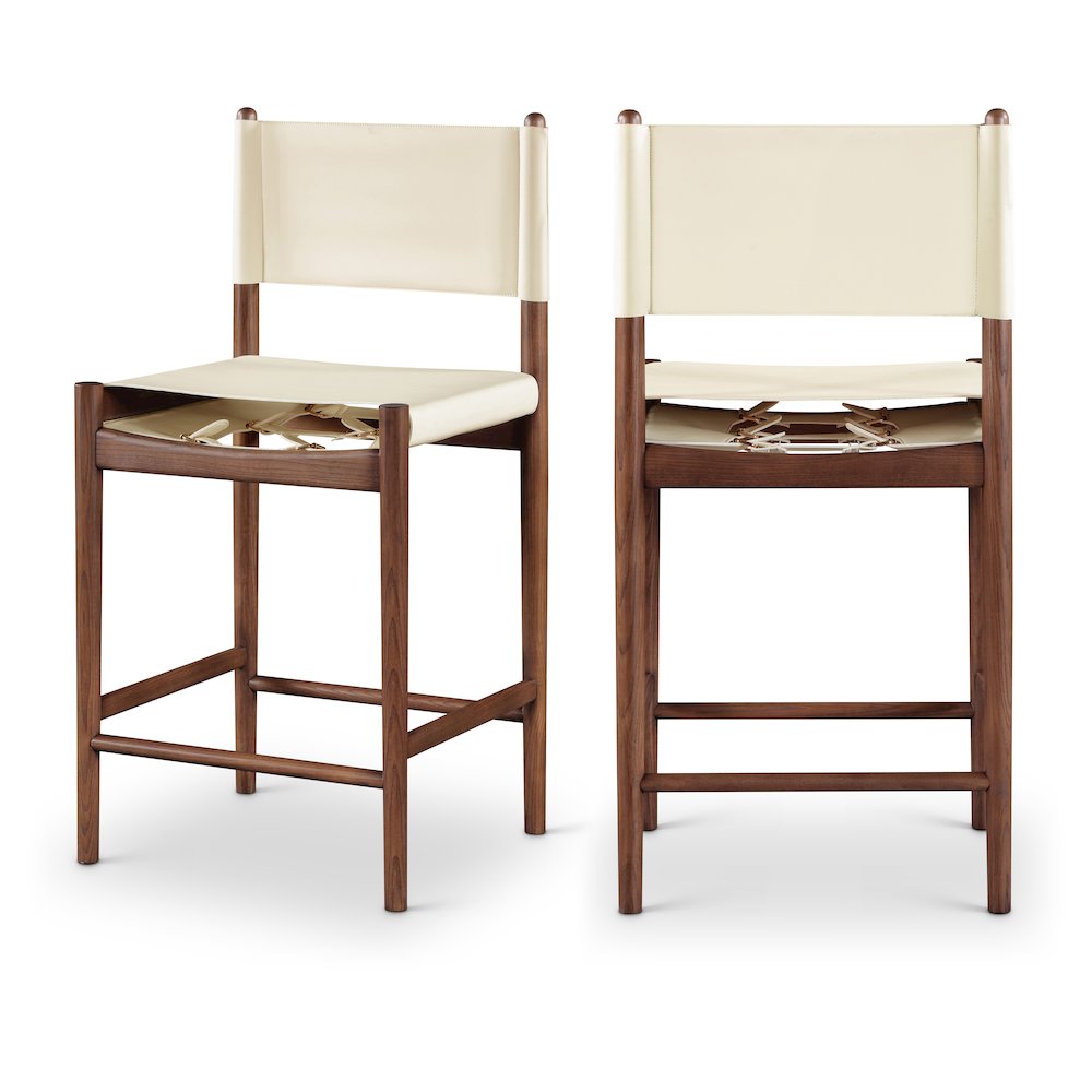 Rawlins Cream Vegan Leather Upholstered Counter Stool. Picture 10