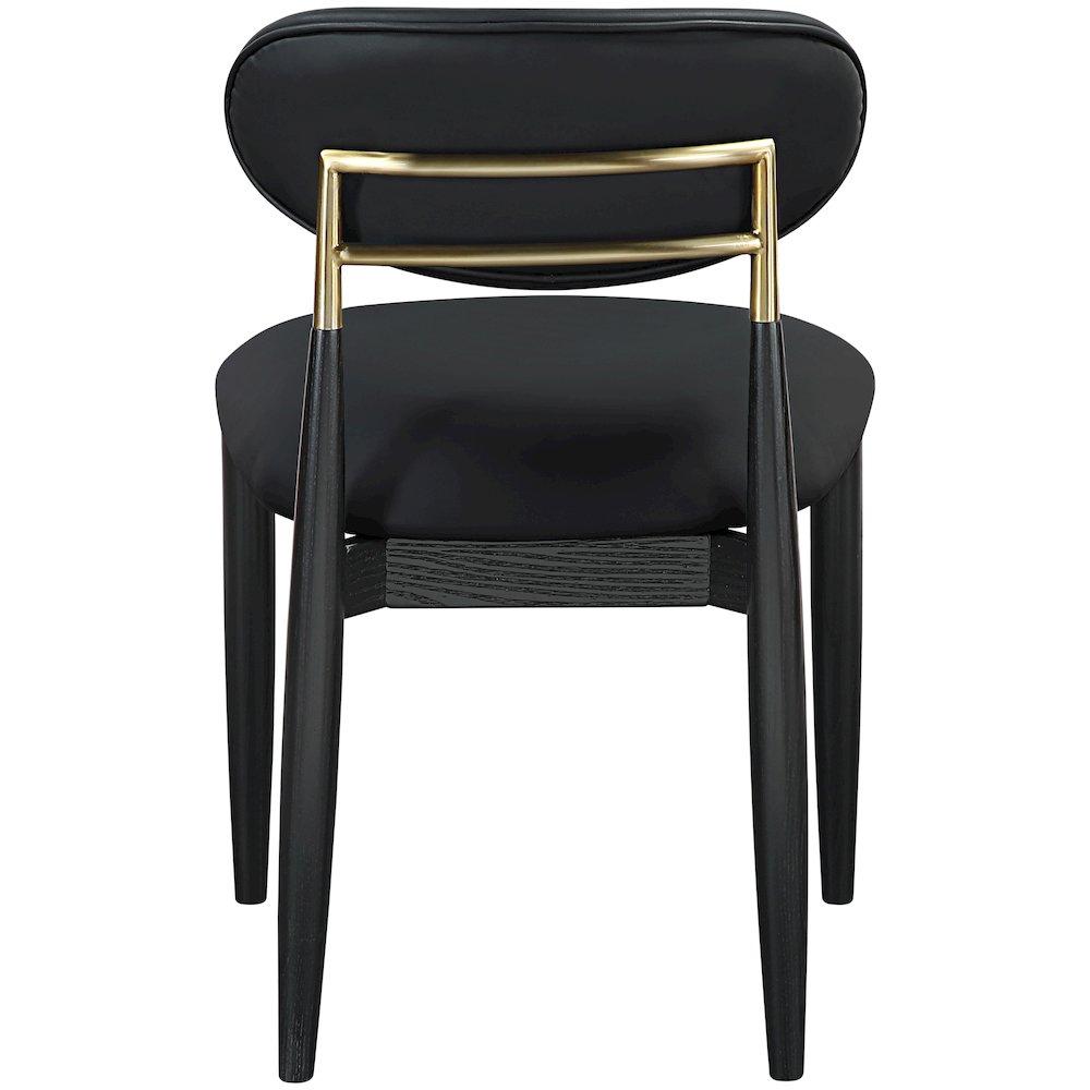 Riccio Black Vegan Leather Upholstered Dining Side Chair, Set of 2. Picture 4