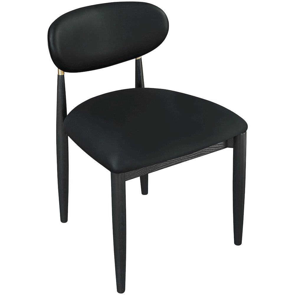 Riccio Black Vegan Leather Upholstered Dining Side Chair, Set of 2. Picture 5