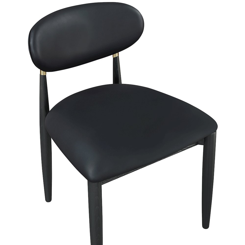 Riccio Black Vegan Leather Upholstered Dining Side Chair, Set of 2. Picture 6