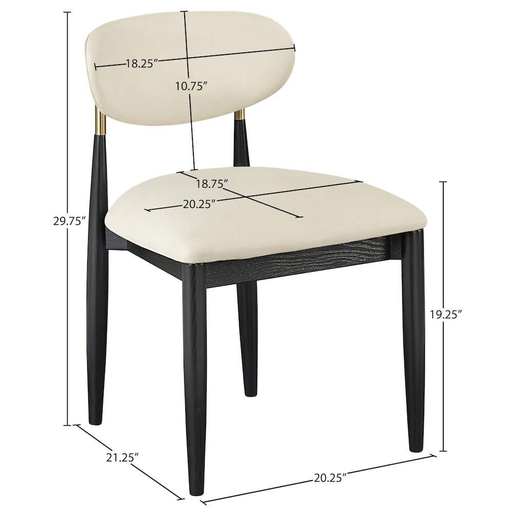Riccio Cream Vegan Leather Upholstered Dining Side Chair, Set of 2. Picture 10