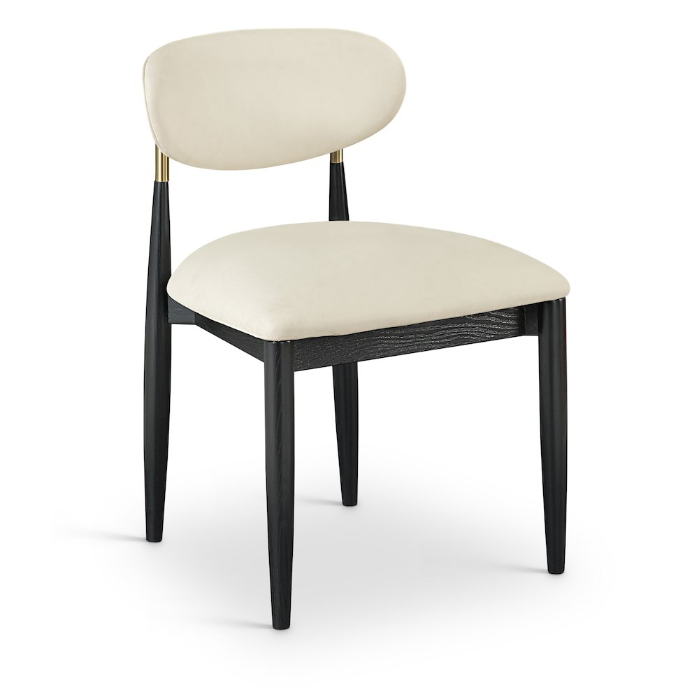 Riccio Cream Vegan Leather Upholstered Dining Side Chair, Set of 2. Picture 2