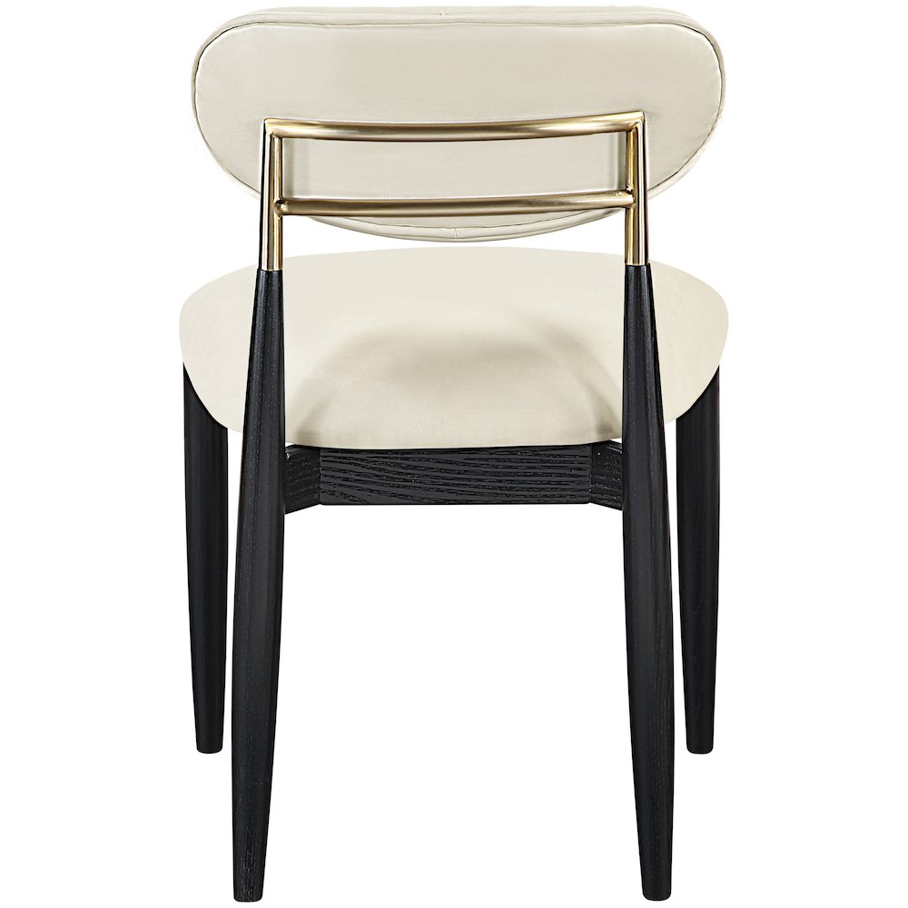 Riccio Cream Vegan Leather Upholstered Dining Side Chair, Set of 2. Picture 4