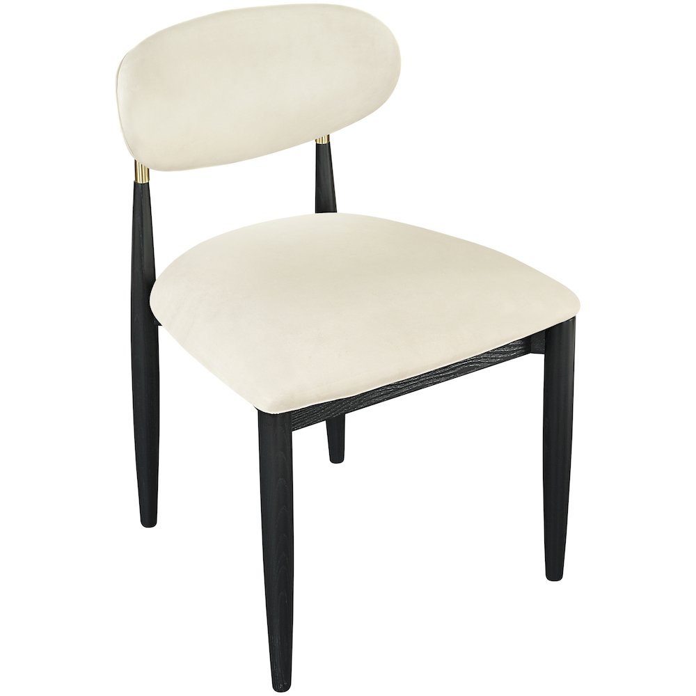 Riccio Cream Vegan Leather Upholstered Dining Side Chair, Set of 2. Picture 5