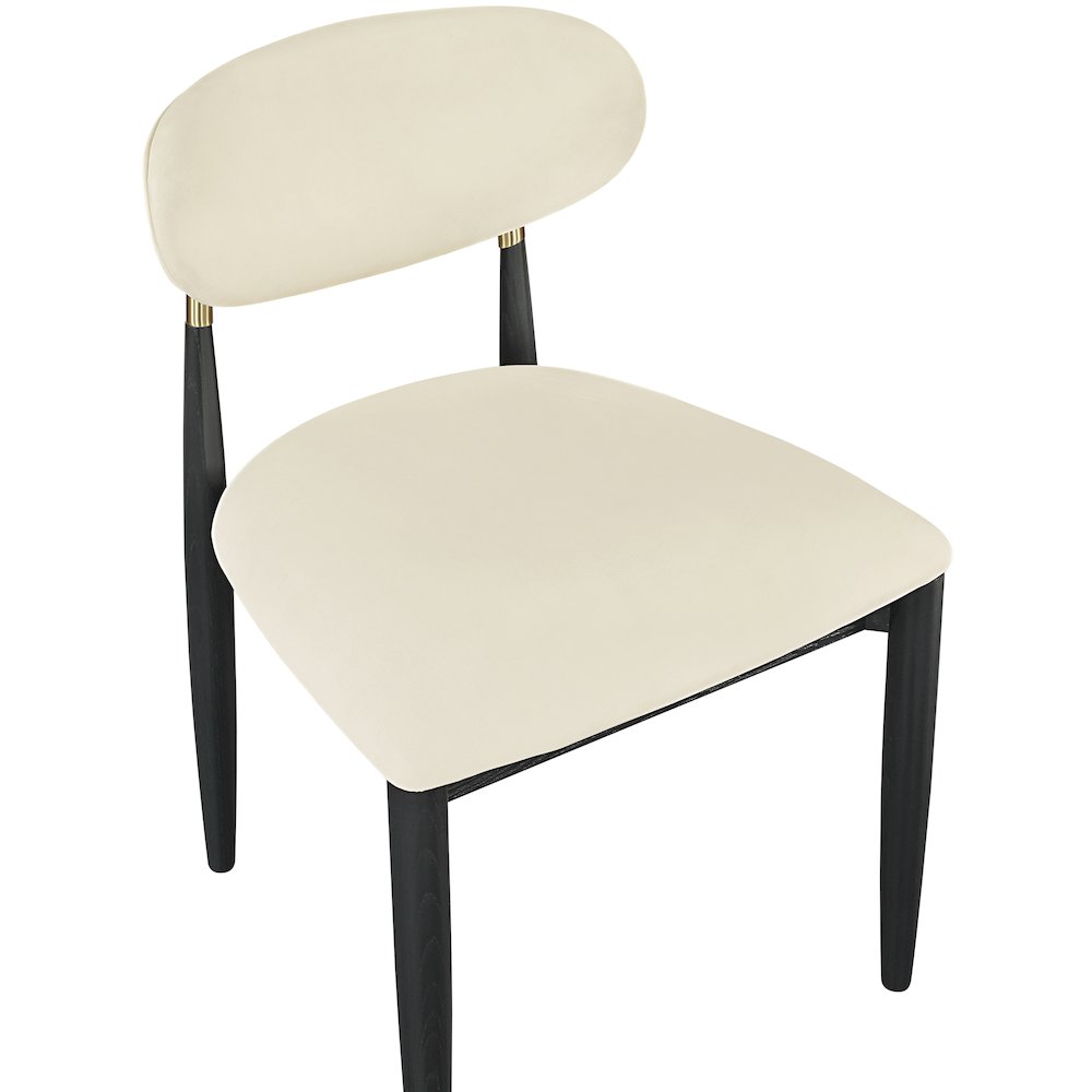Riccio Cream Vegan Leather Upholstered Dining Side Chair, Set of 2. Picture 6