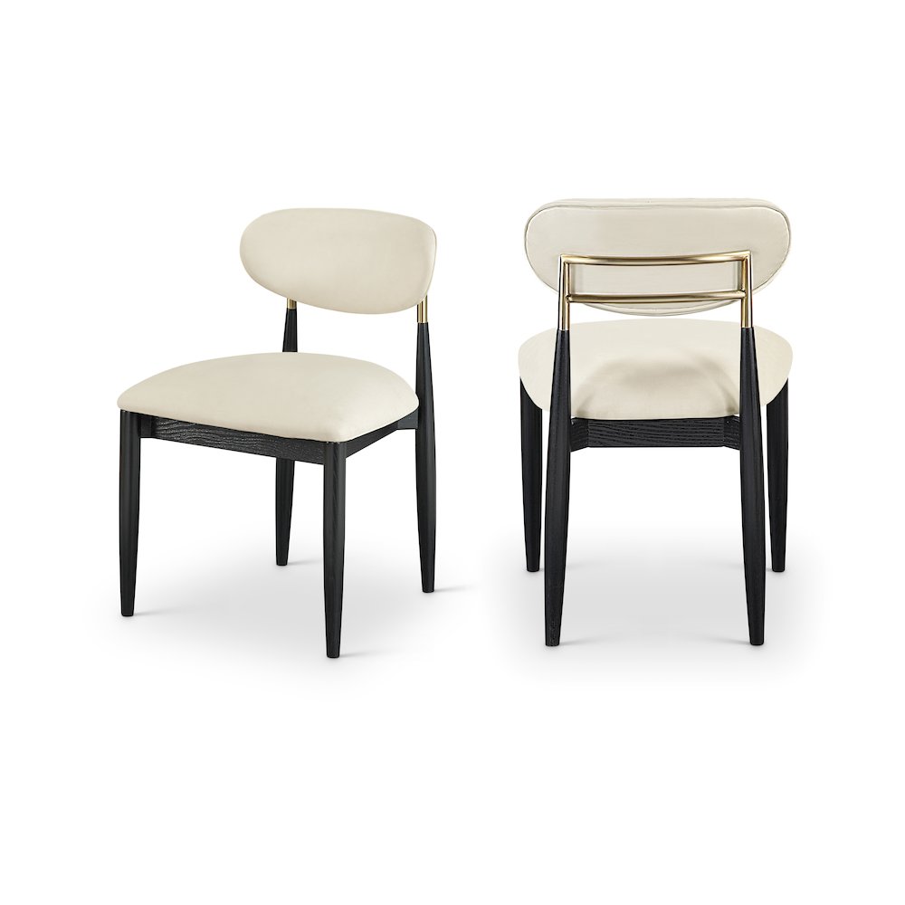 Riccio Cream Vegan Leather Upholstered Dining Side Chair, Set of 2. Picture 1