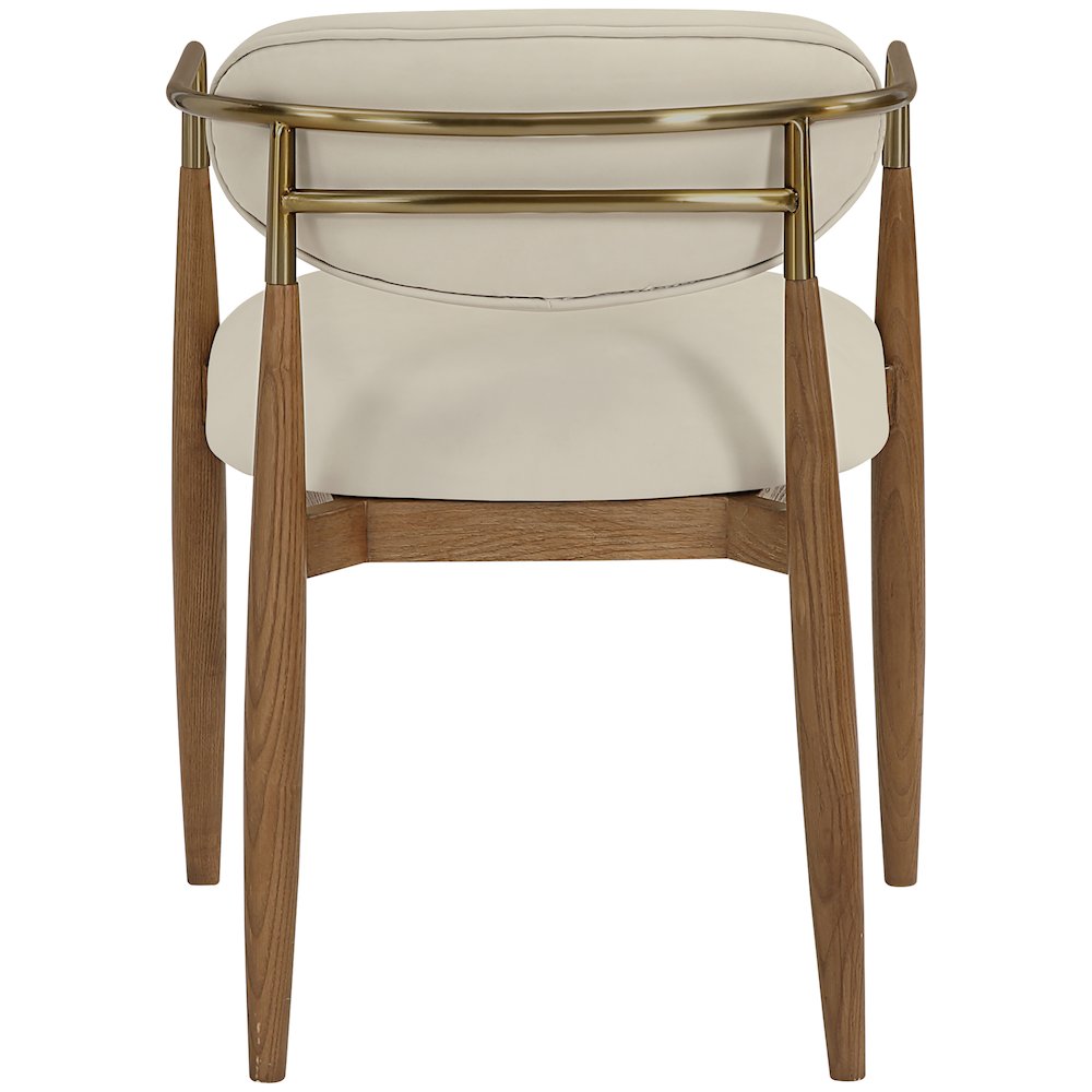 Riccio Beige Vegan Leather Upholstered Dining Arm Chair, Set of 2. Picture 5