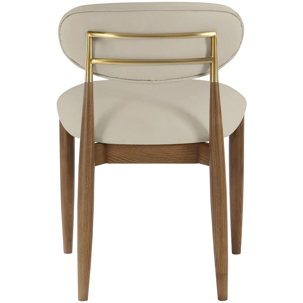 Riccio Beige Vegan Leather Upholstered Dining Side Chair, Set of 2. Picture 3