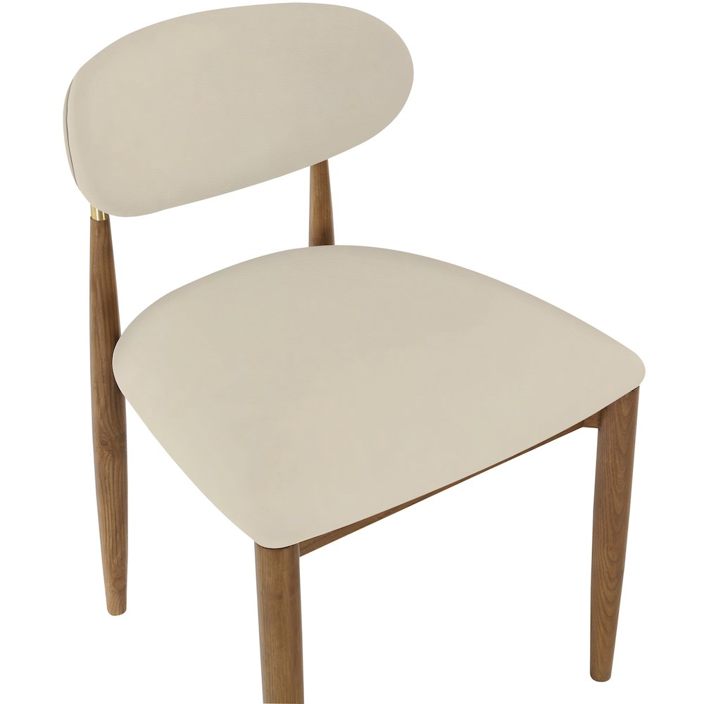Riccio Beige Vegan Leather Upholstered Dining Side Chair, Set of 2. Picture 5