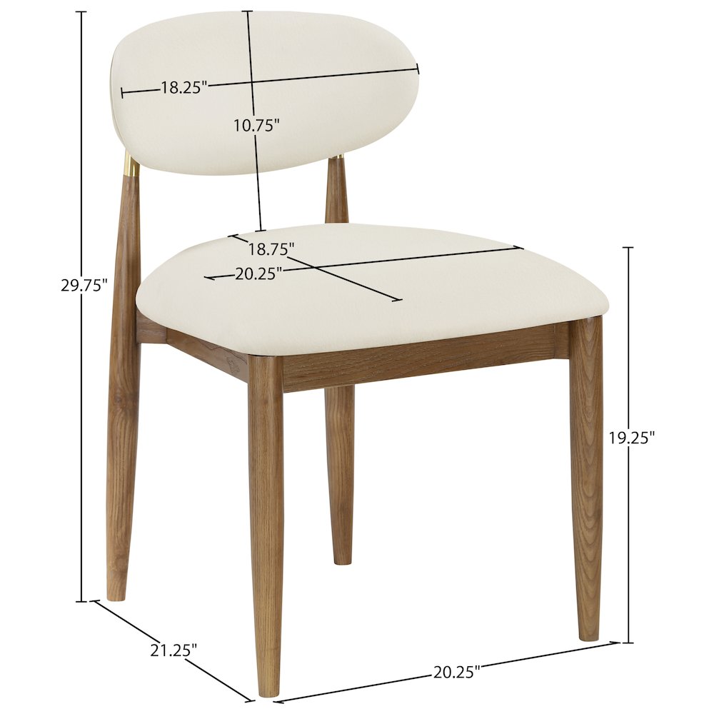 Riccio Cream Vegan Leather Upholstered Dining Side Chair, Set of 2. Picture 9