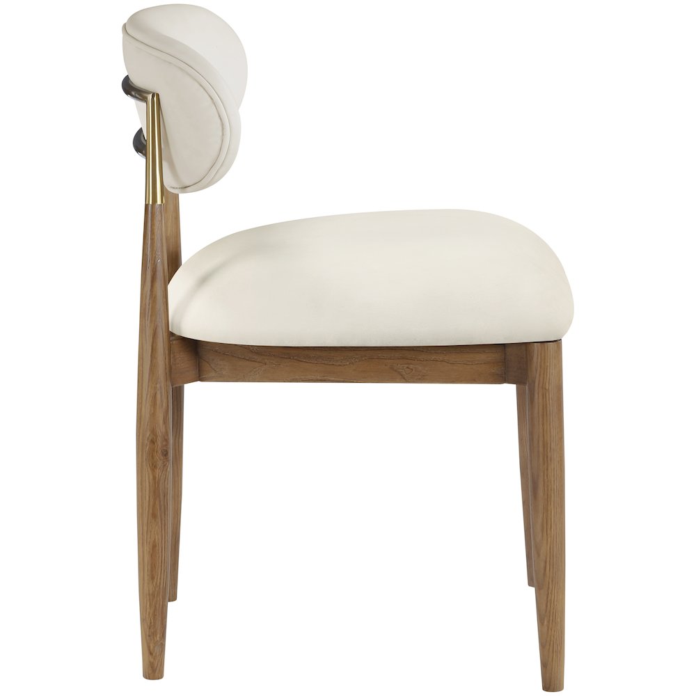Riccio Cream Vegan Leather Upholstered Dining Side Chair, Set of 2. Picture 8