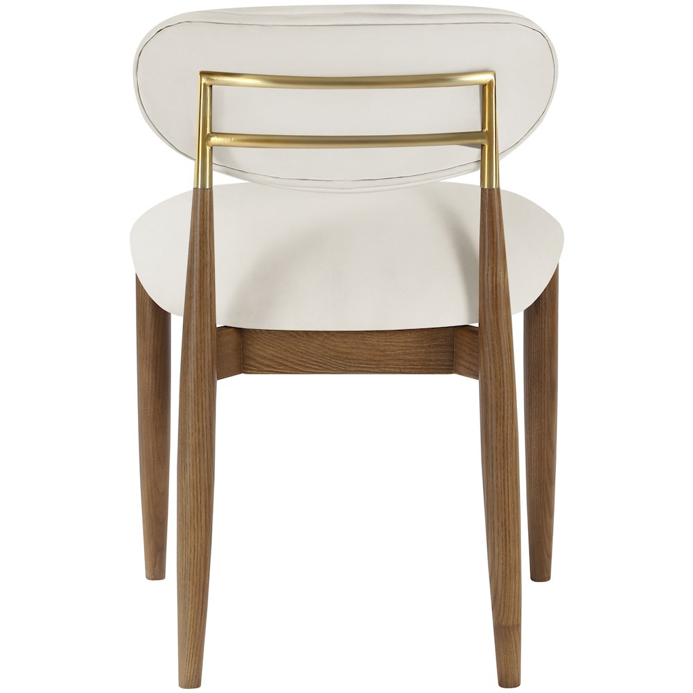 Riccio Cream Vegan Leather Upholstered Dining Side Chair, Set of 2. Picture 3