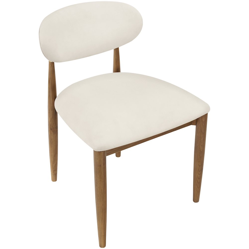 Riccio Cream Vegan Leather Upholstered Dining Side Chair, Set of 2. Picture 4