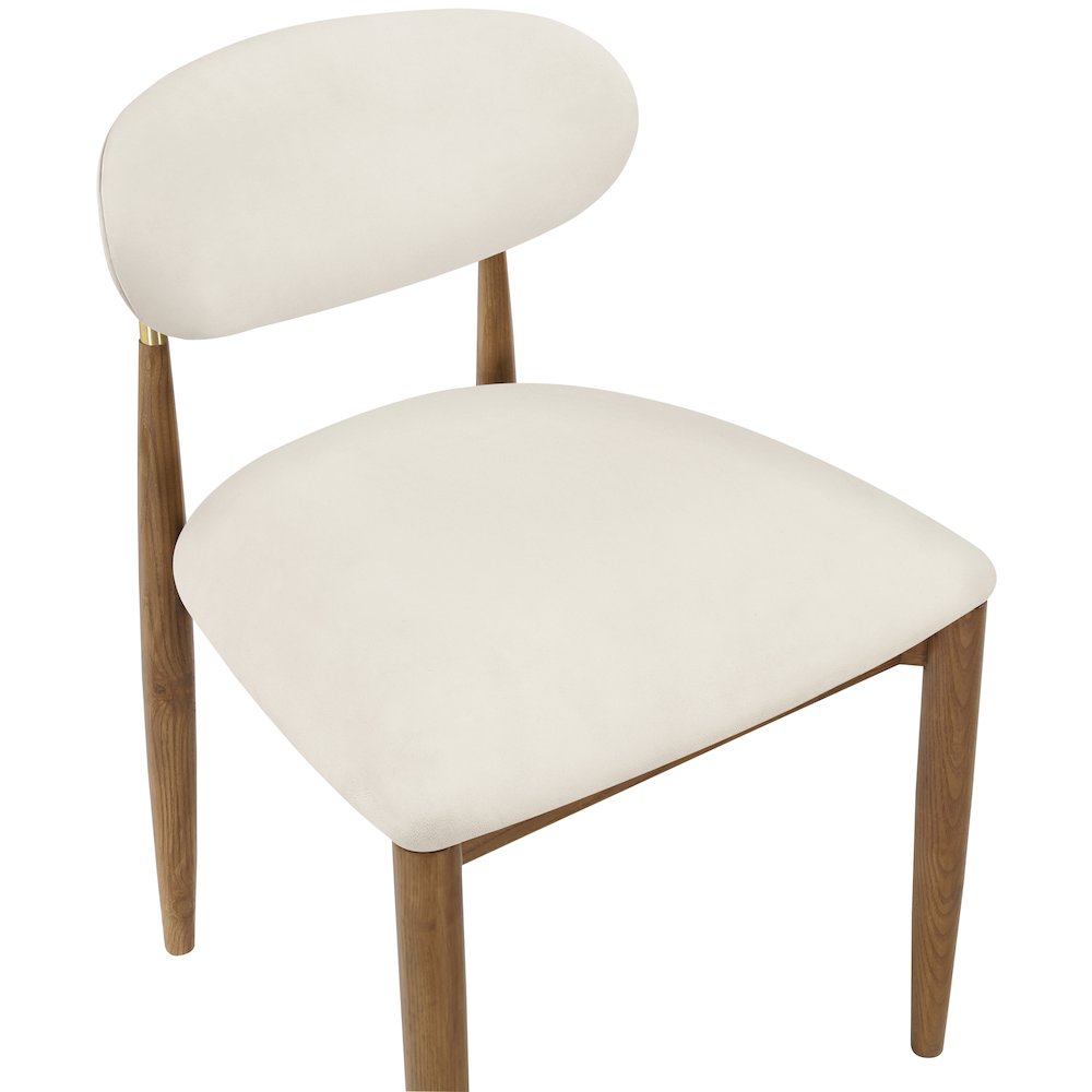 Riccio Cream Vegan Leather Upholstered Dining Side Chair, Set of 2. Picture 5