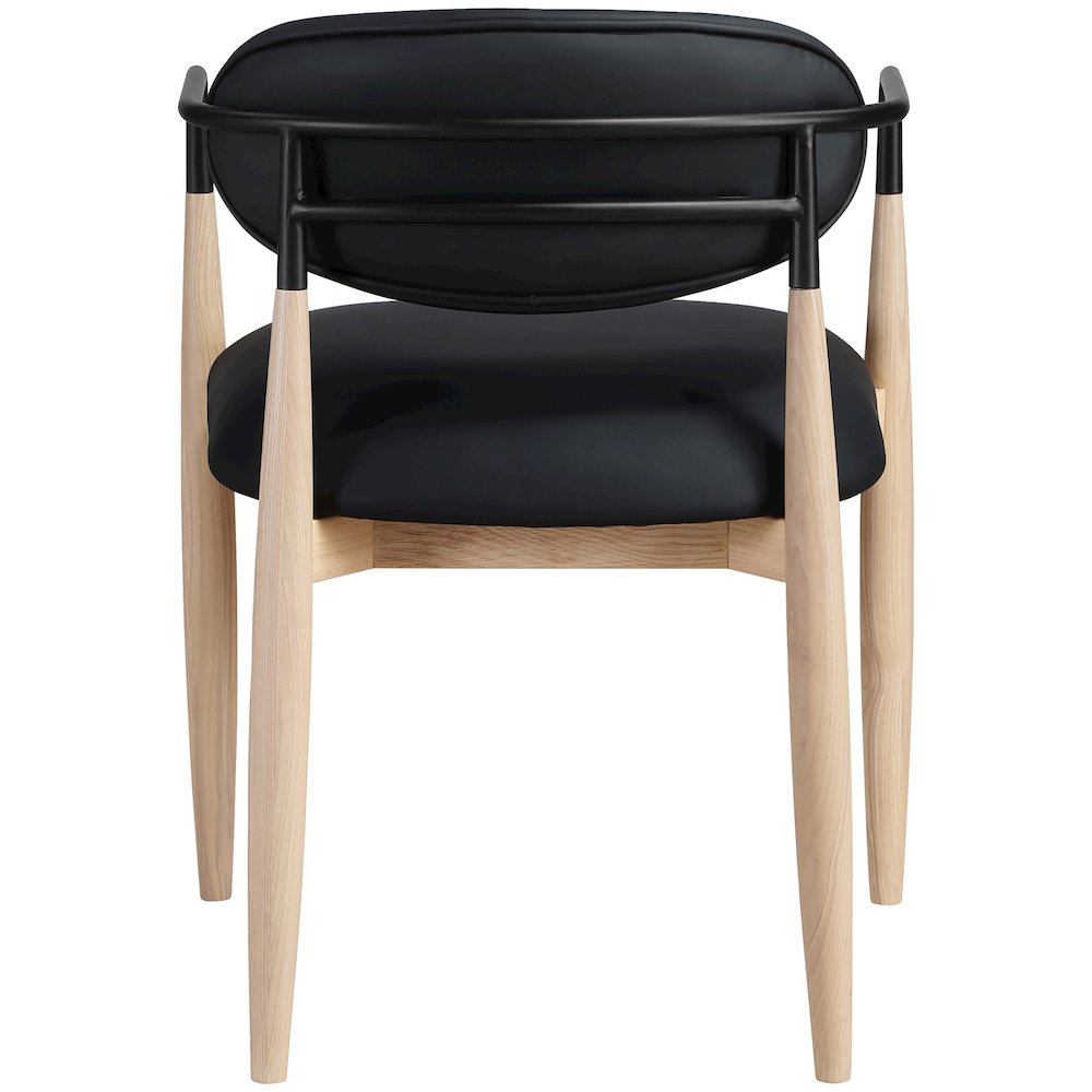 Riccio Black Vegan Leather Upholstered Dining Arm Chair, Set of 2. Picture 4