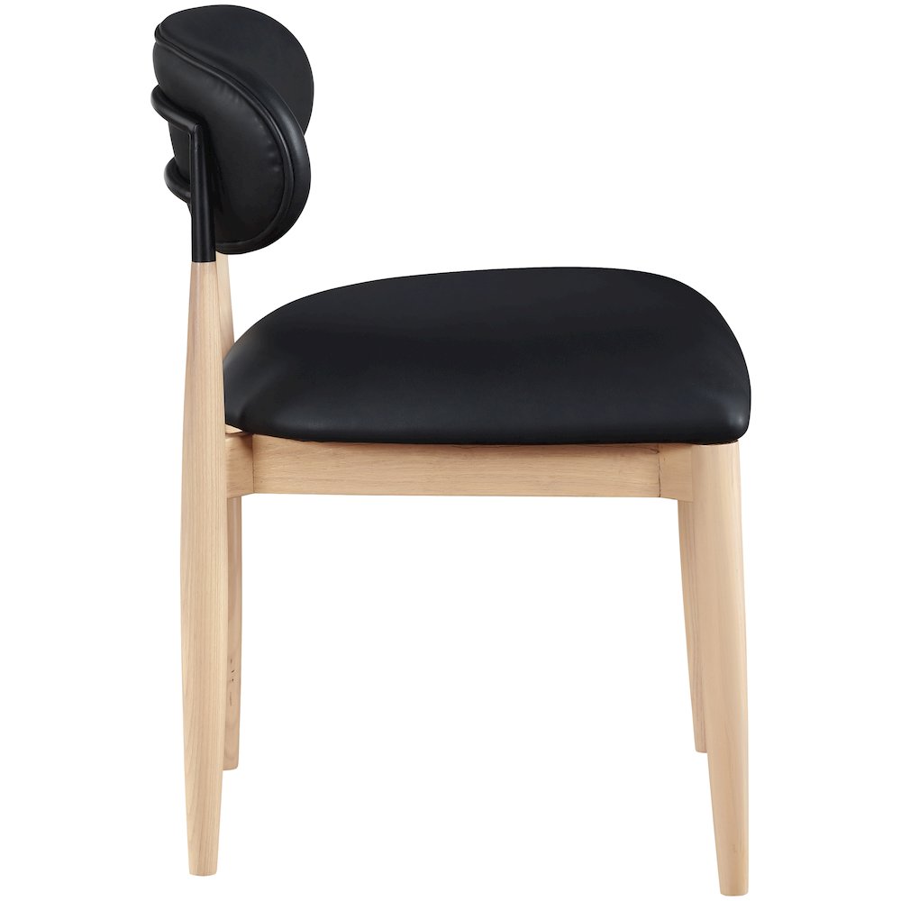 Riccio Black Vegan Leather Upholstered Dining Side Chair, Set of 2. Picture 8