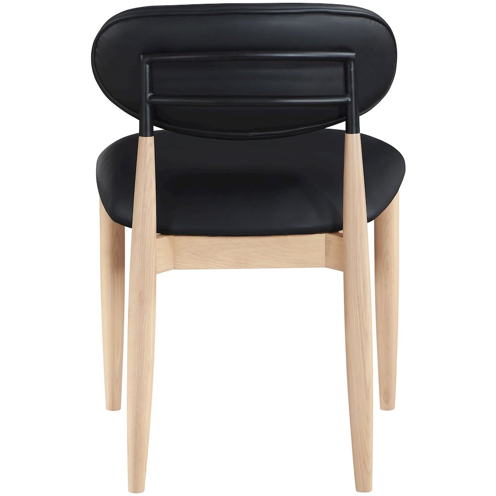 Riccio Black Vegan Leather Upholstered Dining Side Chair, Set of 2. Picture 3