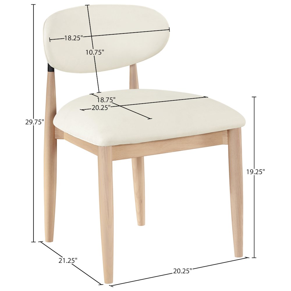 Riccio Cream Vegan Leather Upholstered Dining Side Chair, Set of 2. Picture 9