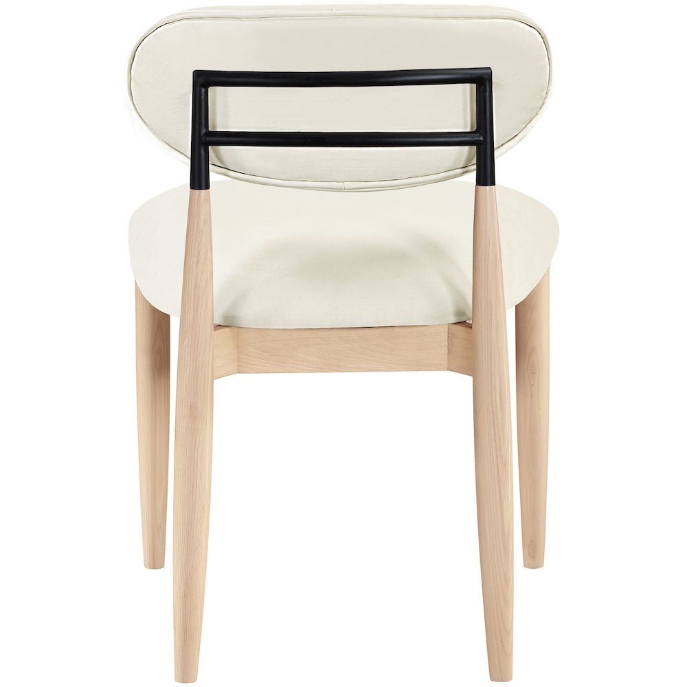 Riccio Cream Vegan Leather Upholstered Dining Side Chair, Set of 2. Picture 3