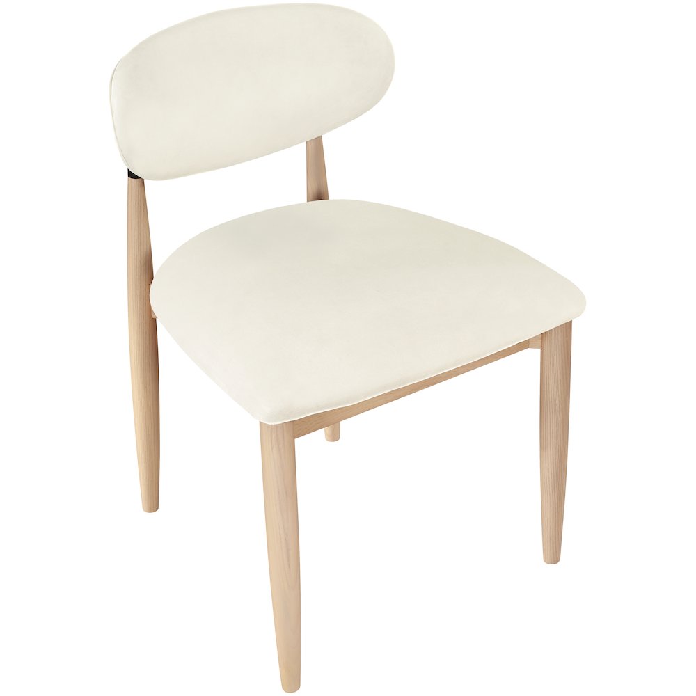 Riccio Cream Vegan Leather Upholstered Dining Side Chair, Set of 2. Picture 4