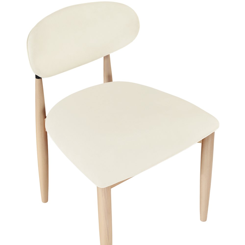 Riccio Cream Vegan Leather Upholstered Dining Side Chair, Set of 2. Picture 5