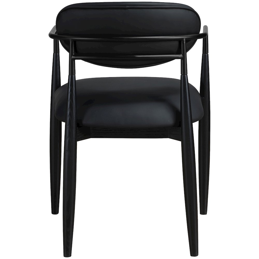 Riccio Black Vegan Leather Upholstered Dining Arm Chair, Set of 2. Picture 4