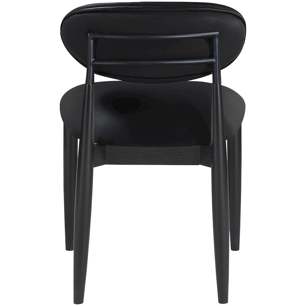 Riccio Black Vegan Leather Upholstered Dining Side Chair, Set of 2. Picture 3