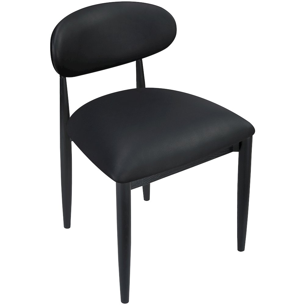 Riccio Black Vegan Leather Upholstered Dining Side Chair, Set of 2. Picture 4