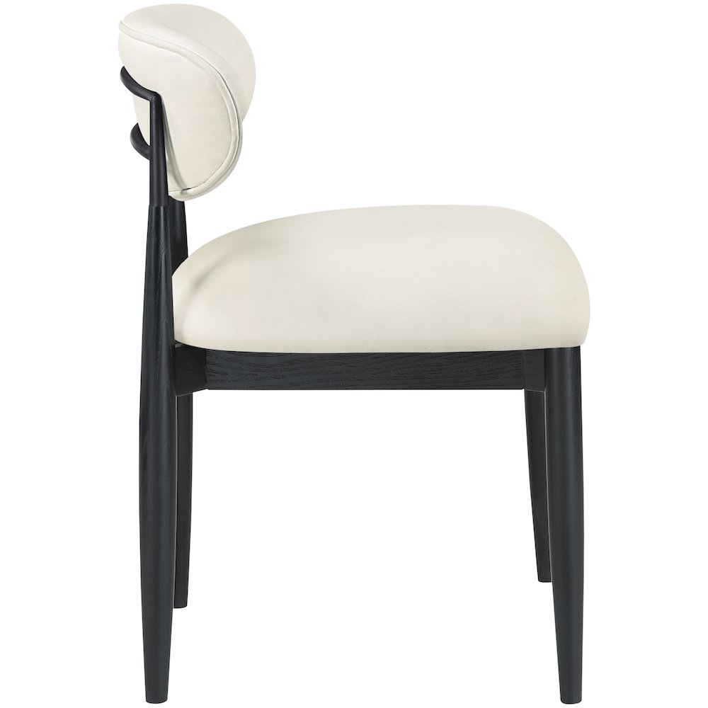 Riccio Cream Vegan Leather Upholstered Dining Side Chair, Set of 2. Picture 8