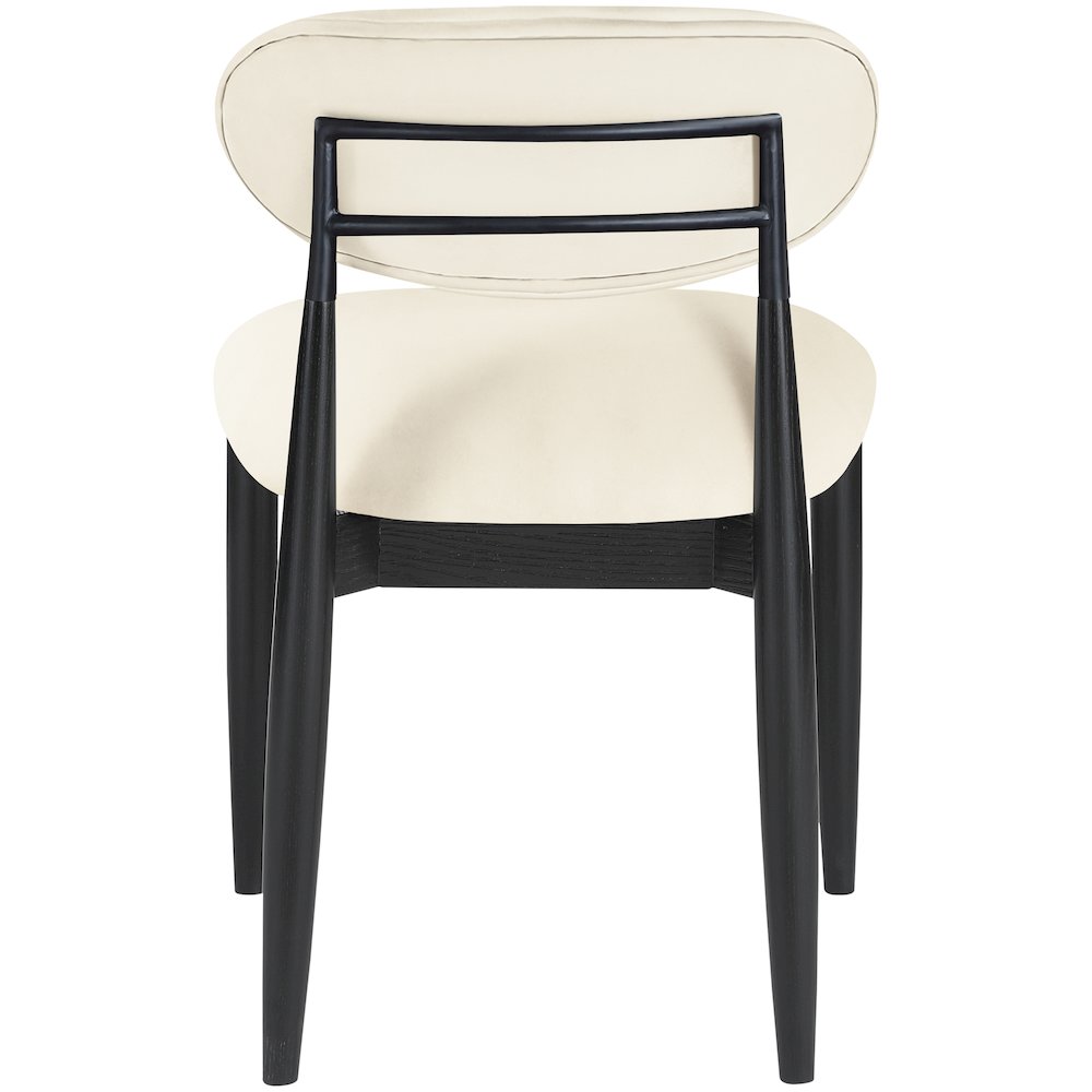 Riccio Cream Vegan Leather Upholstered Dining Side Chair, Set of 2. Picture 3
