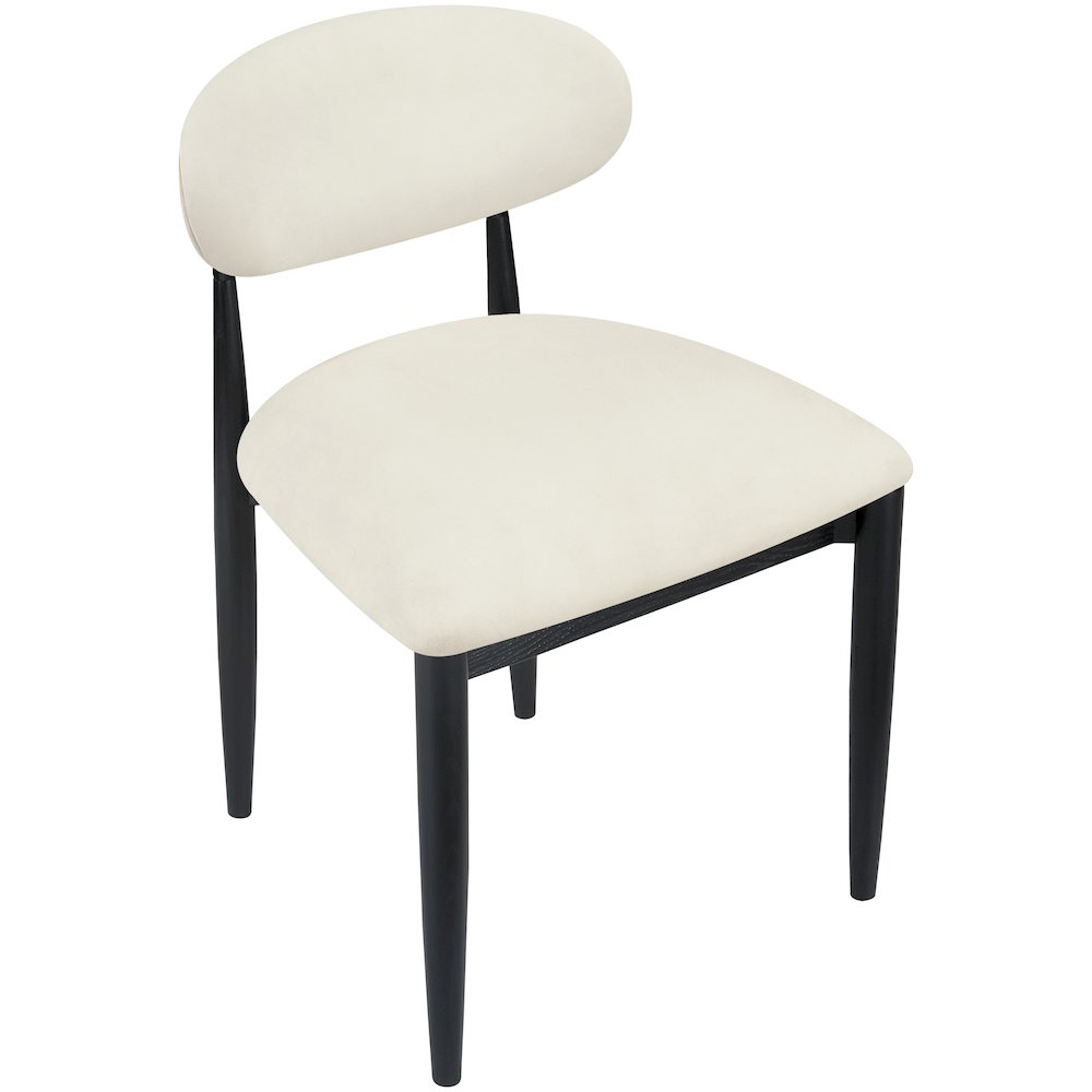 Riccio Cream Vegan Leather Upholstered Dining Side Chair, Set of 2. Picture 4