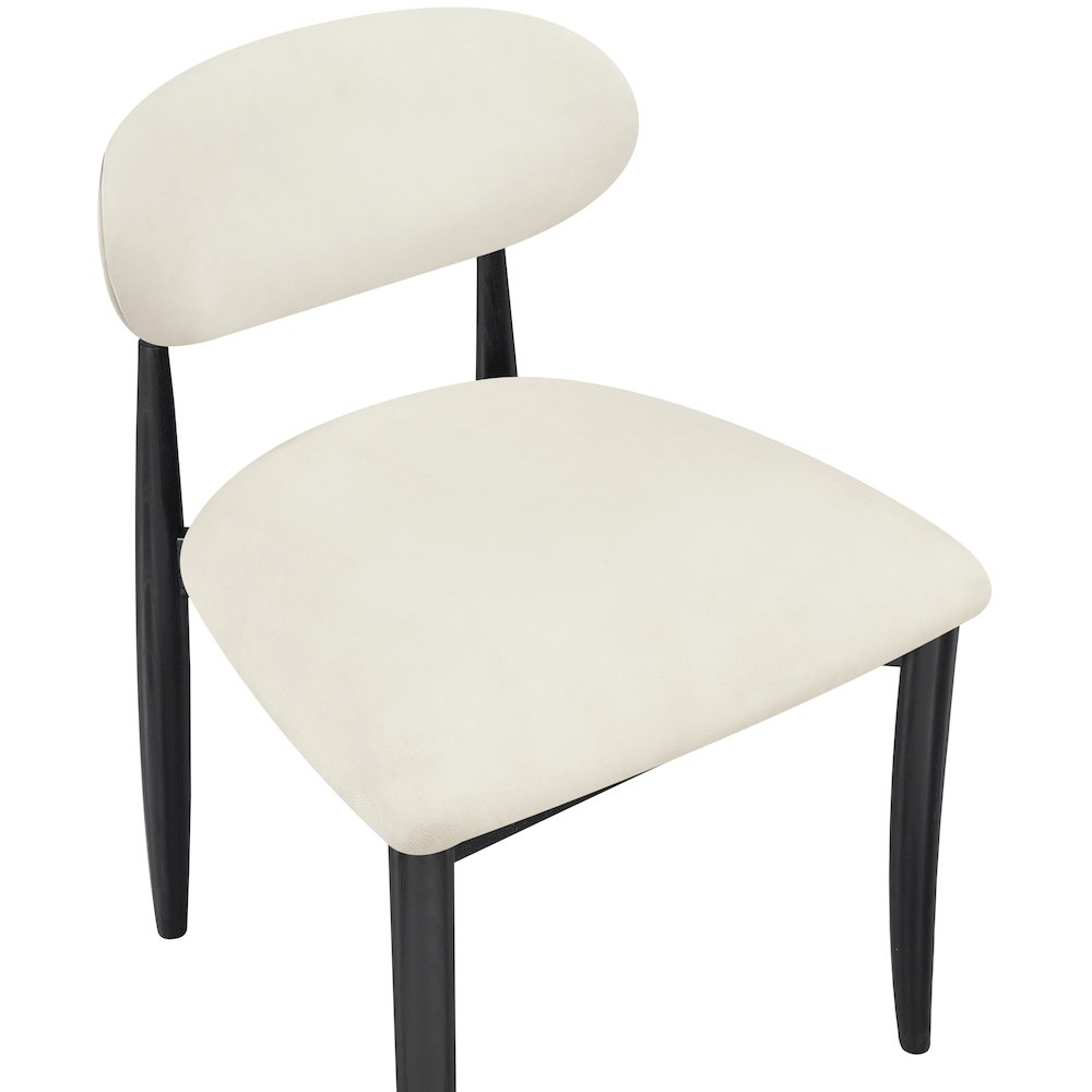 Riccio Cream Vegan Leather Upholstered Dining Side Chair, Set of 2. Picture 5