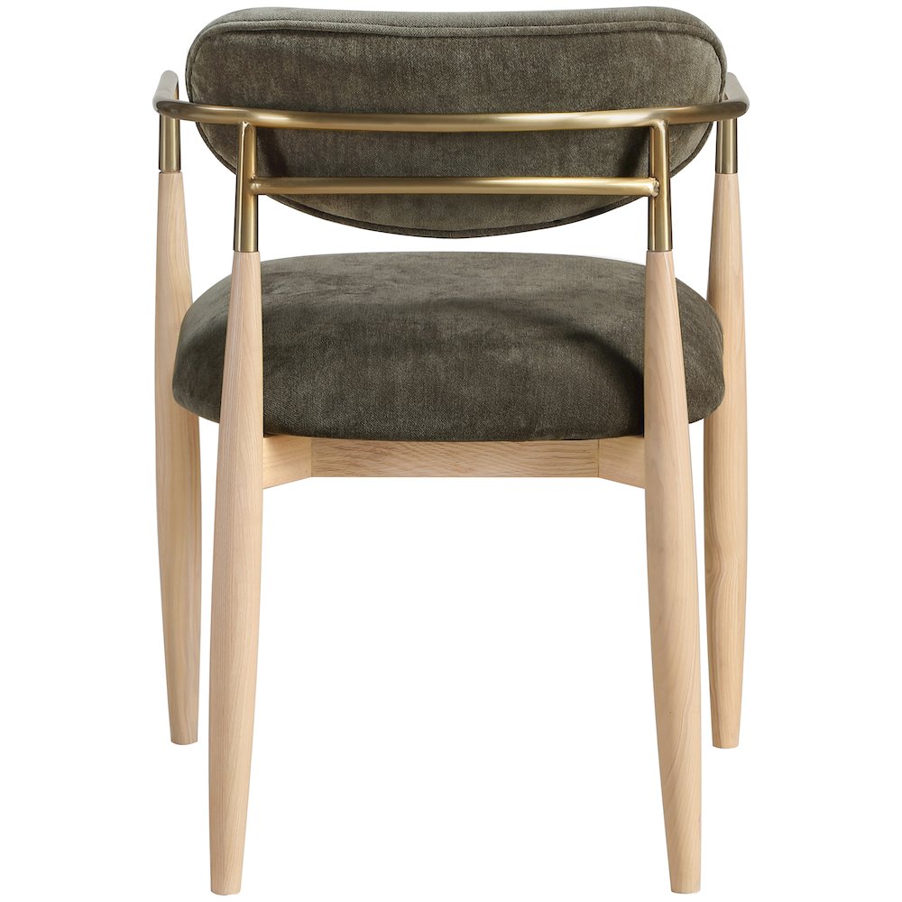 Riccio Brown Performance Fabric Upholstered Dining Arm Chair, Set of 2. Picture 4