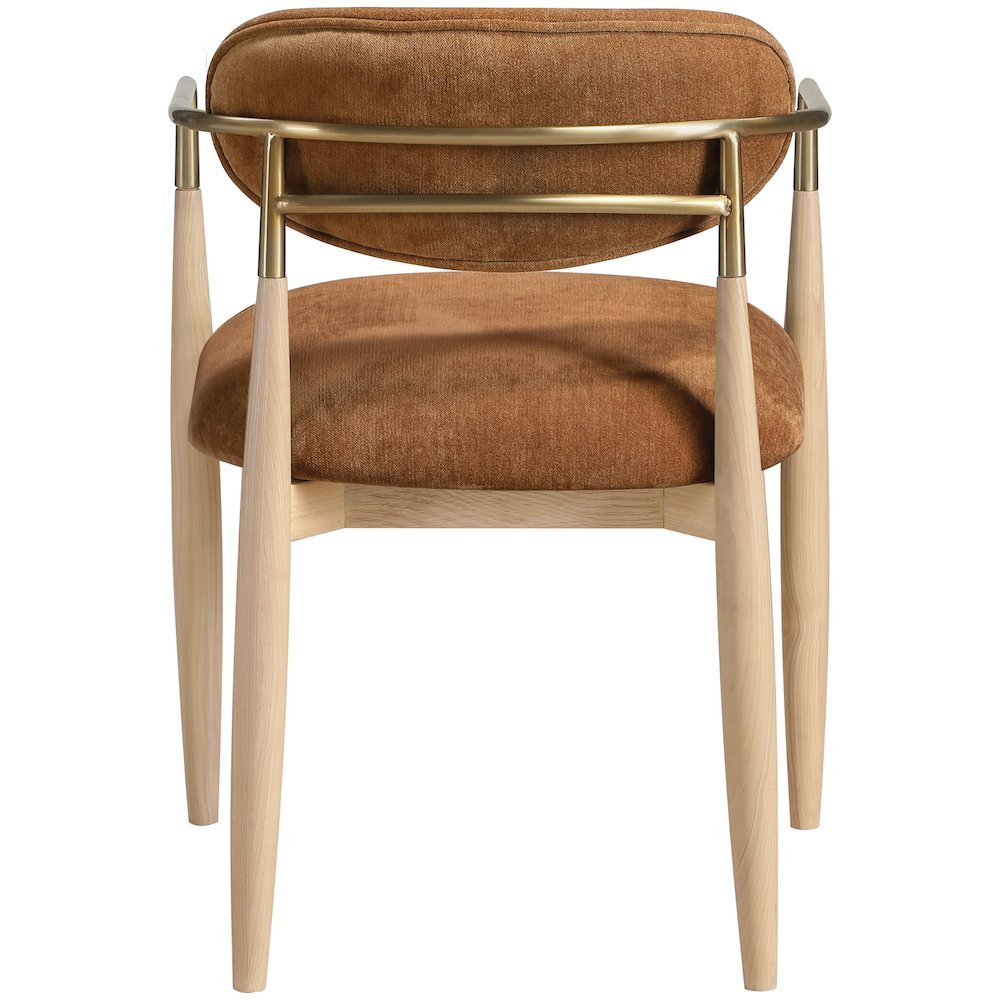 Riccio Cognac Performance Fabric Upholstered Dining Arm Chair, Set of 2. Picture 4