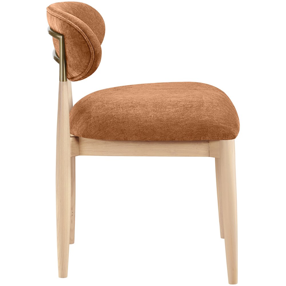 Riccio Cognac Performance Fabric Upholstered Dining Side Chair, Set of 2. Picture 8