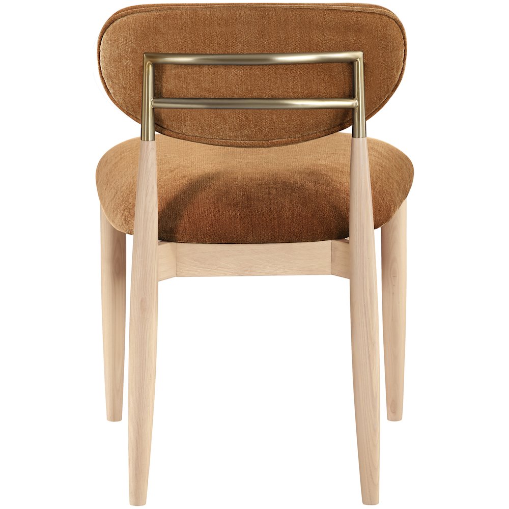 Riccio Cognac Performance Fabric Upholstered Dining Side Chair, Set of 2. Picture 3