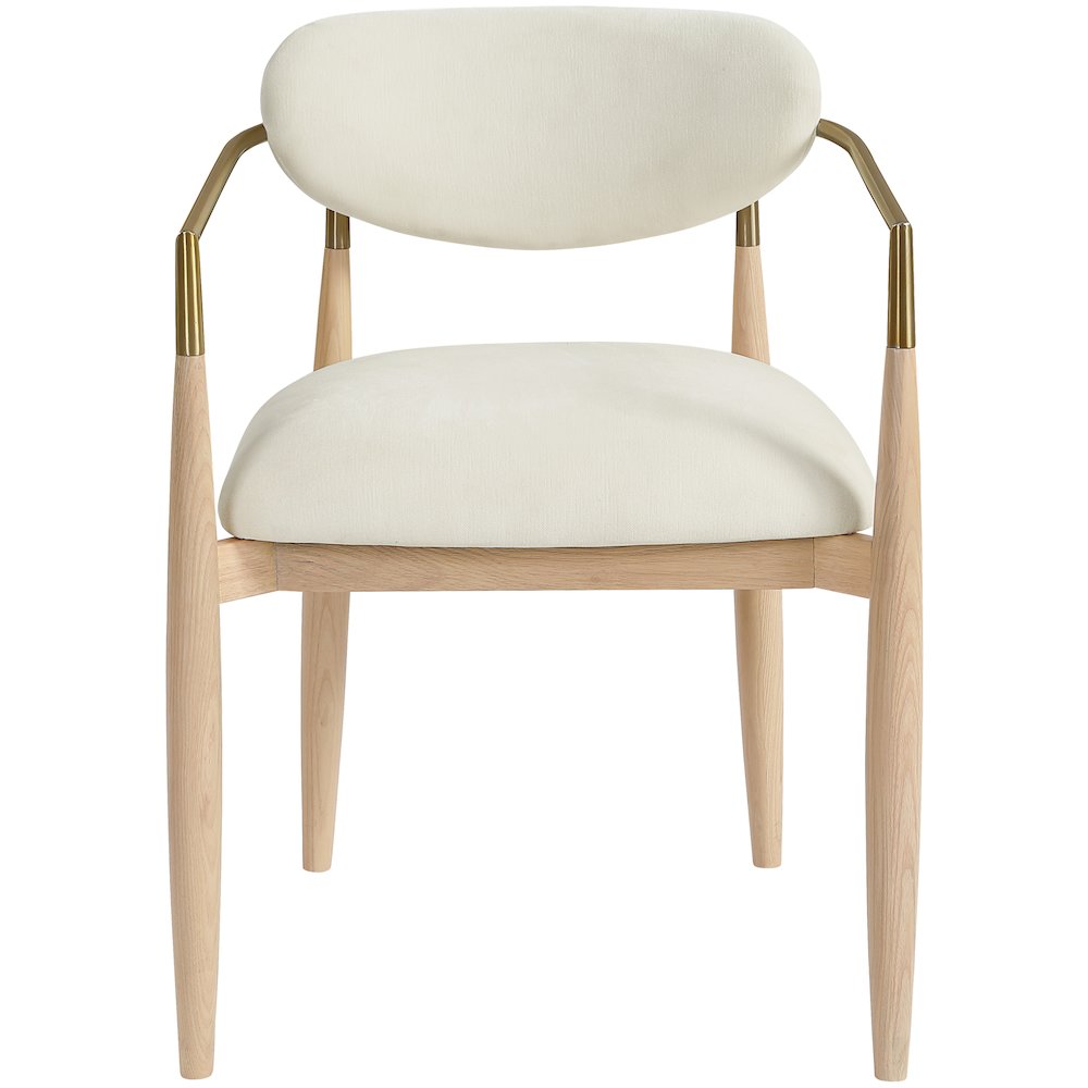 Riccio Cream Performance Fabric Upholstered Dining Arm Chair, Set of 2. Picture 8