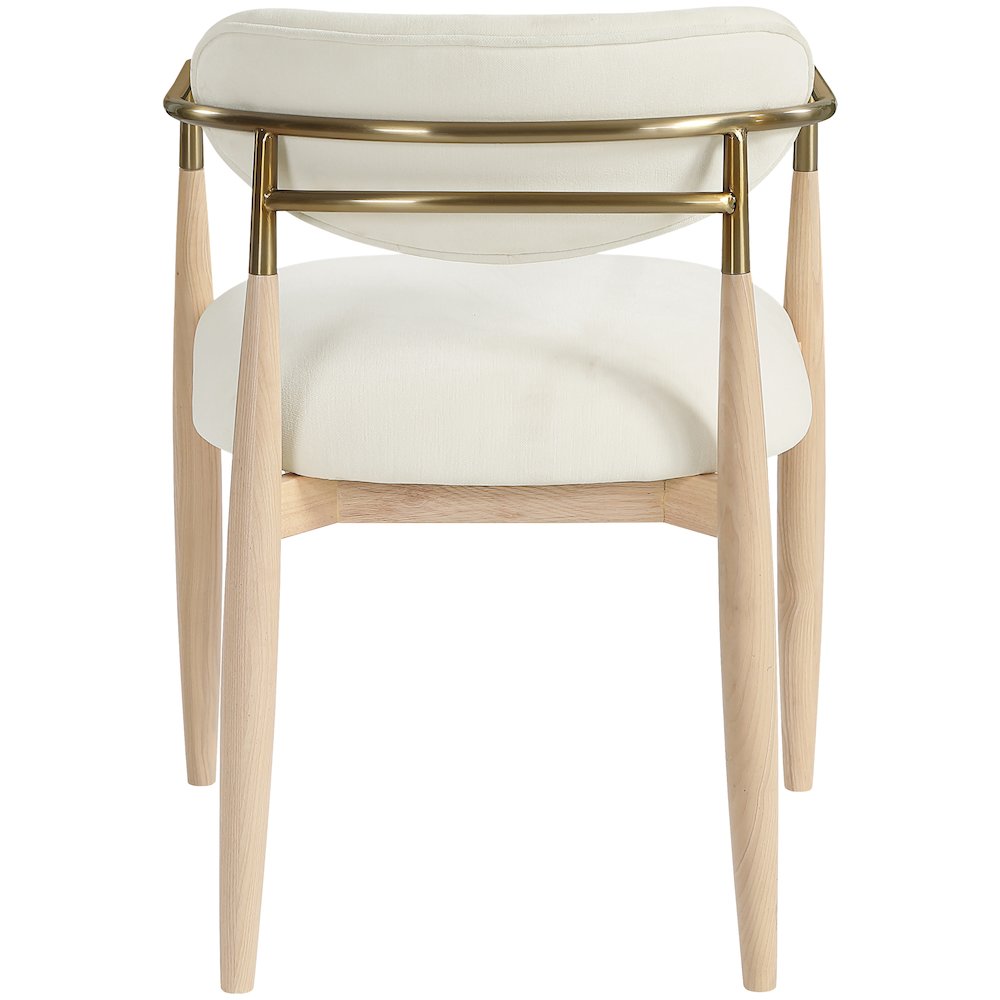 Riccio Cream Performance Fabric Upholstered Dining Arm Chair, Set of 2. Picture 4
