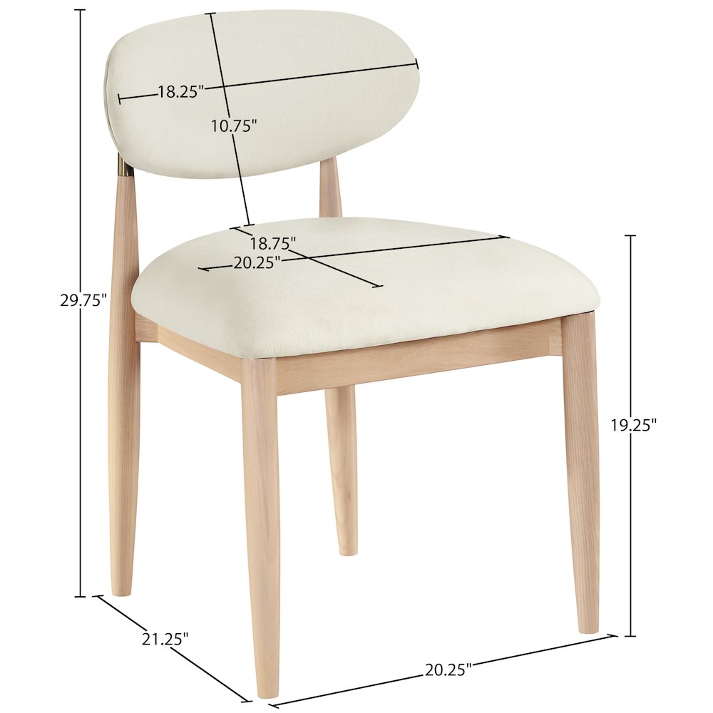 Riccio Cream Performance Fabric Upholstered Dining Side Chair, Set of 2. Picture 5